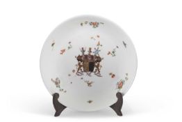 A rare Meissen dish from the Seydewitz service painted to the centre with the arrms of von Seydewitz