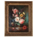 Emillio Greco (b.1932), Still life with flowers, oil on board, signed, 28x38cm, framed