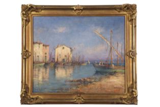 Dominique Manago (French, b.1902), Les Martigues, a pair of oils on canvas, signed, 44x54cm,