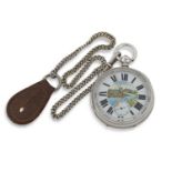 A silver cased Fusee pocket watch and chain, the pocket watch is hallmarked for Chester 1895 and