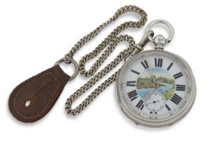 A silver cased Fusee pocket watch and chain, the pocket watch is hallmarked for Chester 1895 and