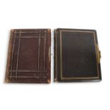 Group of two Victorian photograph albums, one in green morocco with gilt borders and a metal