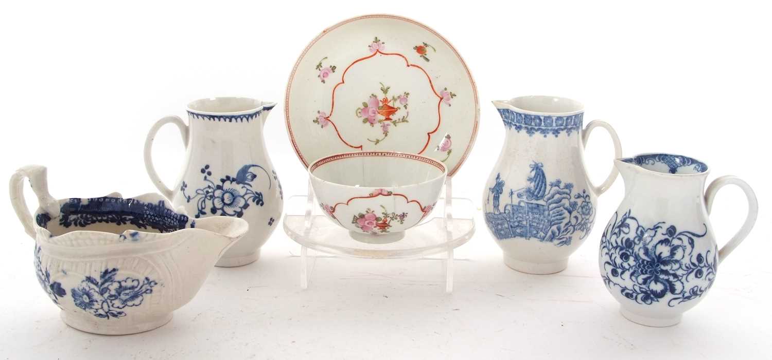Quantity of English 18th Century ceramics including a Lowestoft tea bowl and saucer with - Image 2 of 2
