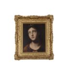 Attributed to Florentine School, circa 19th century, Bust portrait of a lady adorning a crown, oil