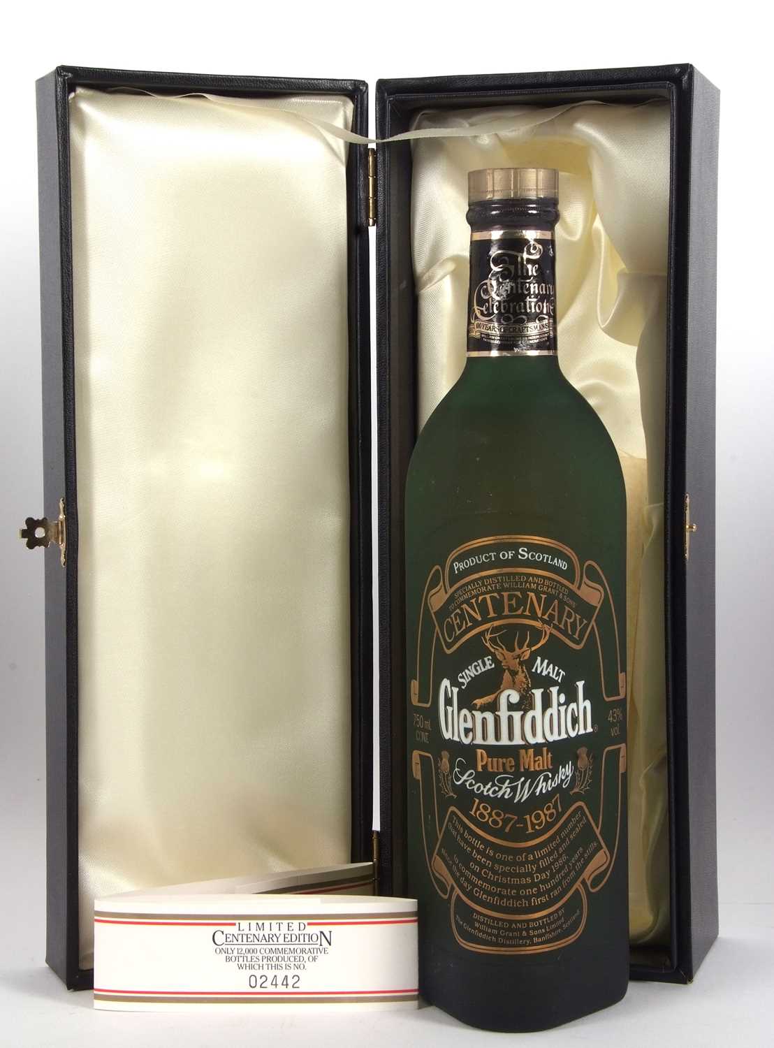 Cased bottle of Glenfiddich Malt Scotch Whisky produced on Christmas Day 1986 on the 100th - Image 3 of 5