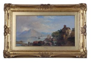 James Vivien de Fleury (British, fl.1847-1868) "Lugano", oil on canvas, inscribed on canvas verso