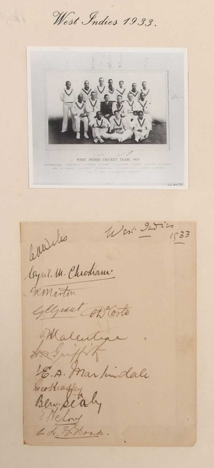 A framed photograph of the West Indies cricket team 1933 with original signatures of players below - Image 2 of 3