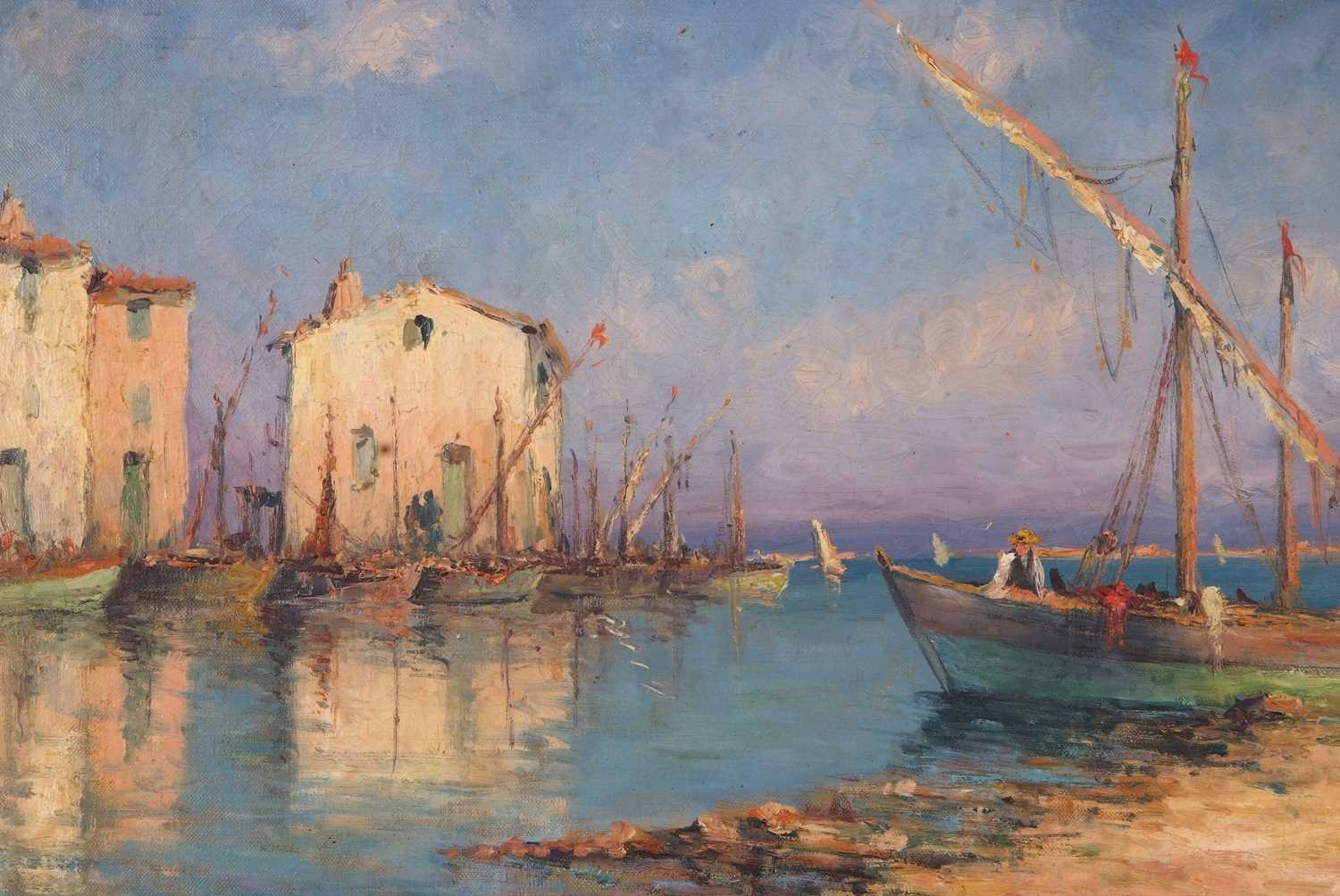 Dominique Manago (French, b.1902), Les Martigues, a pair of oils on canvas, signed, 44x54cm, - Image 4 of 8