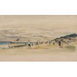 Paul Elie Gernez (French,1888-1948), Plage de Trouville, watercolour and pencil, signed, 26x43cm,