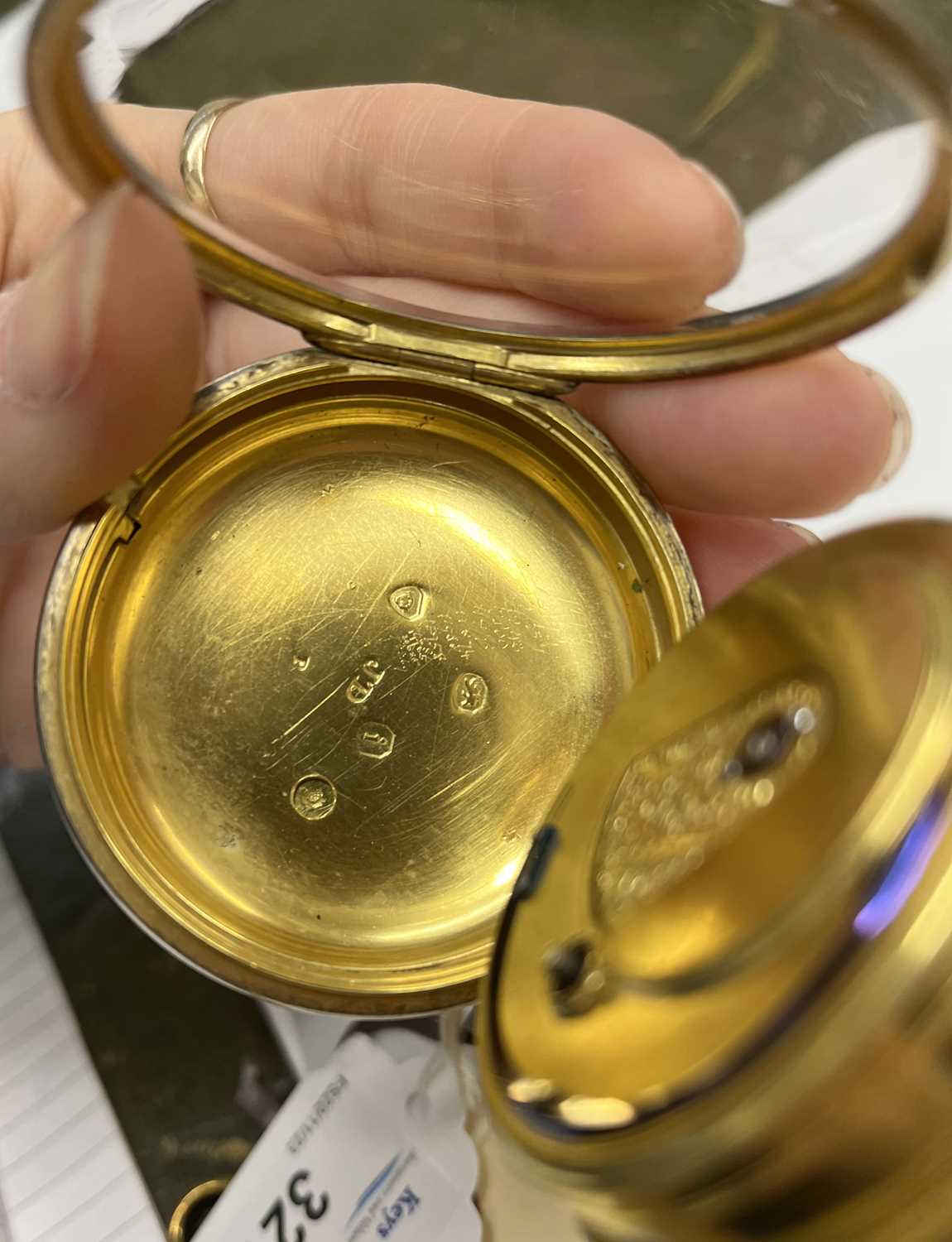 A silver gilt fusee pocket watch, the case is hallmarked for London 1824, the movement and dial - Image 3 of 15