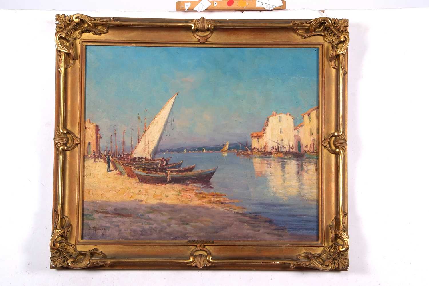 Dominique Manago (French, b.1902), Les Martigues, a pair of oils on canvas, signed, 44x54cm, - Image 6 of 8