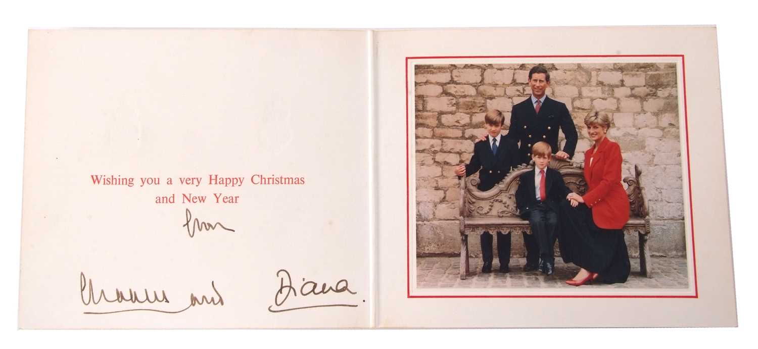 A Christmas card from the then Prince Charles and Diana with the Princes William and Harry, circa - Image 2 of 2