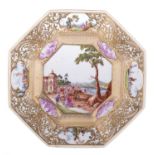 A Rare Meissen Octagonal Plate from the "Christie-Miller Service", circa 1740Painted in the centre