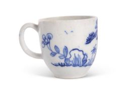 An early Bow porcelain cup circa 1750 with a bright blue design of flowers chip (1cm) to inner rim