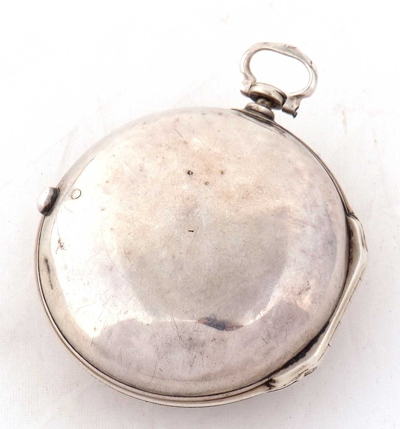 A Massingham of Fakenham silver pair case Verge Fusee pocket watch circa 1768, hallmarked in both - Image 3 of 3