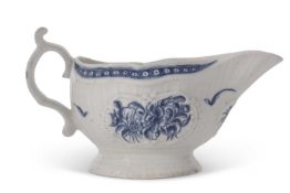 A large Worcester sauce boat circa 1770 with design of flowers