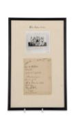 A framed photograph of the West Indies cricket team 1933 with original signatures of players below