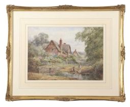 Henry John Sylvester Stannard RBA RSA (British,1871-1951), "The Ford", watercolour, signed, gilt