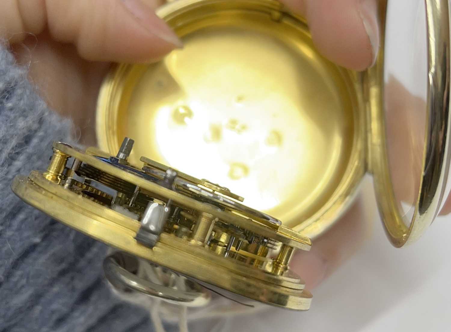A silver gilt fusee pocket watch, the case is hallmarked for London 1824, the movement and dial - Image 12 of 15