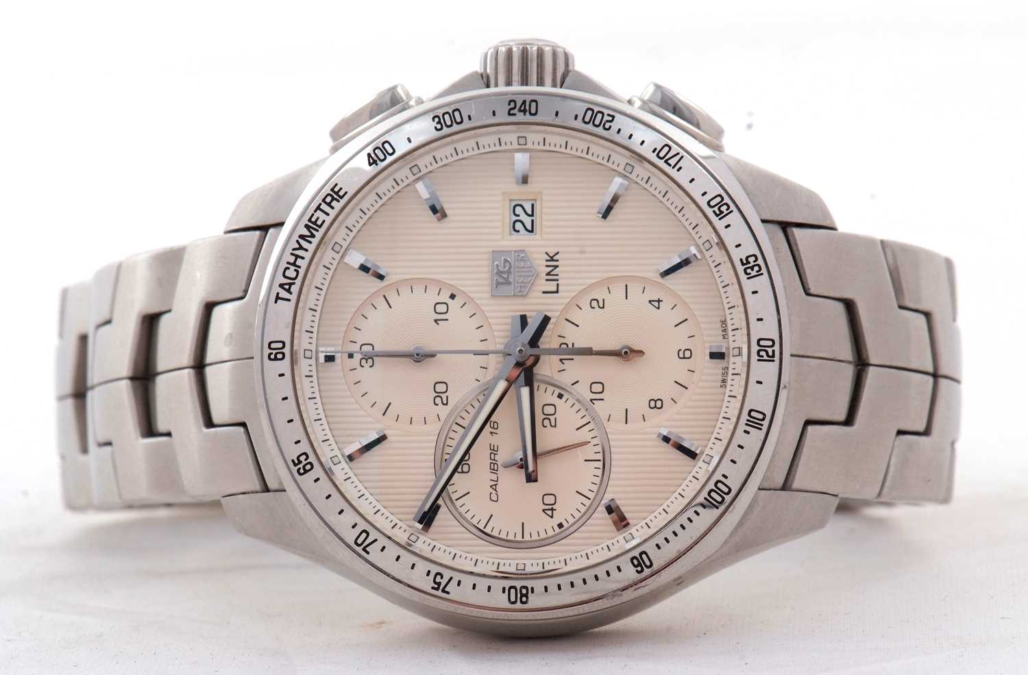 A Tag Heuer Link Chrongraph calibre 16 wristwatch, reference number CAT2011, the watch has an - Image 2 of 9