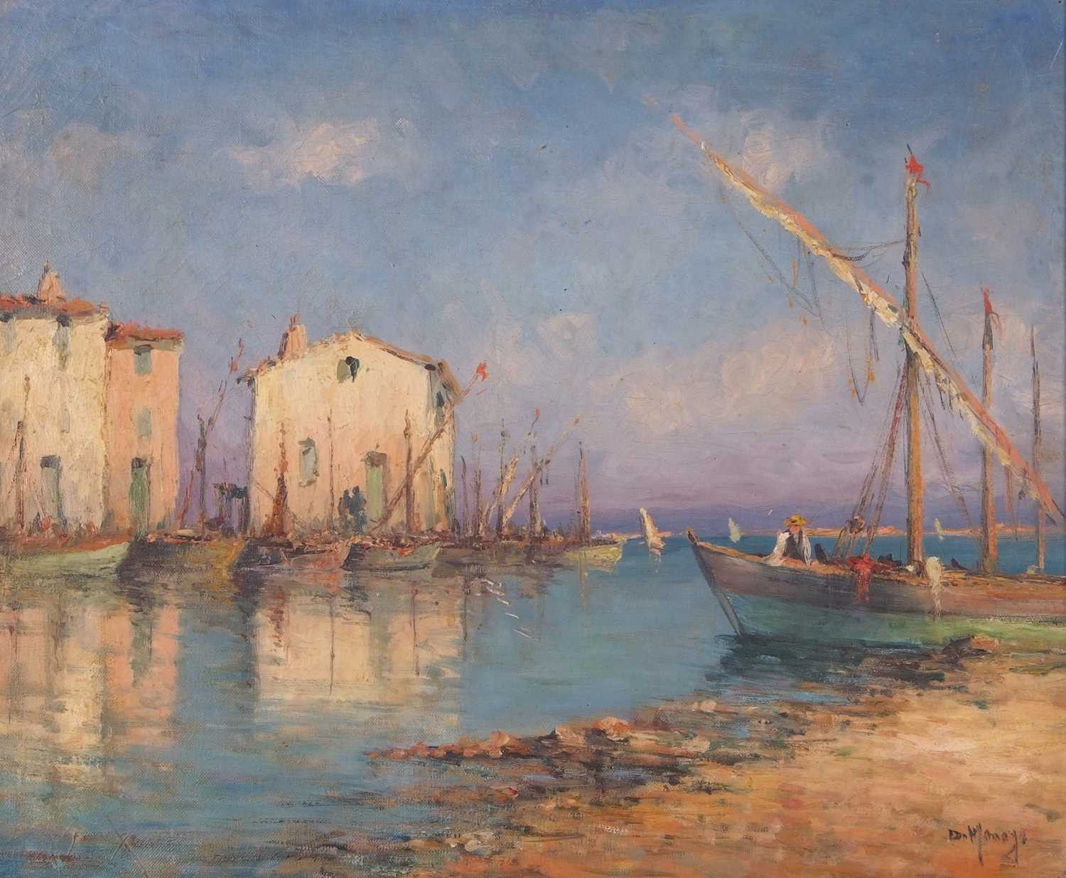 Dominique Manago (French, b.1902), Les Martigues, a pair of oils on canvas, signed, 44x54cm, - Image 5 of 8