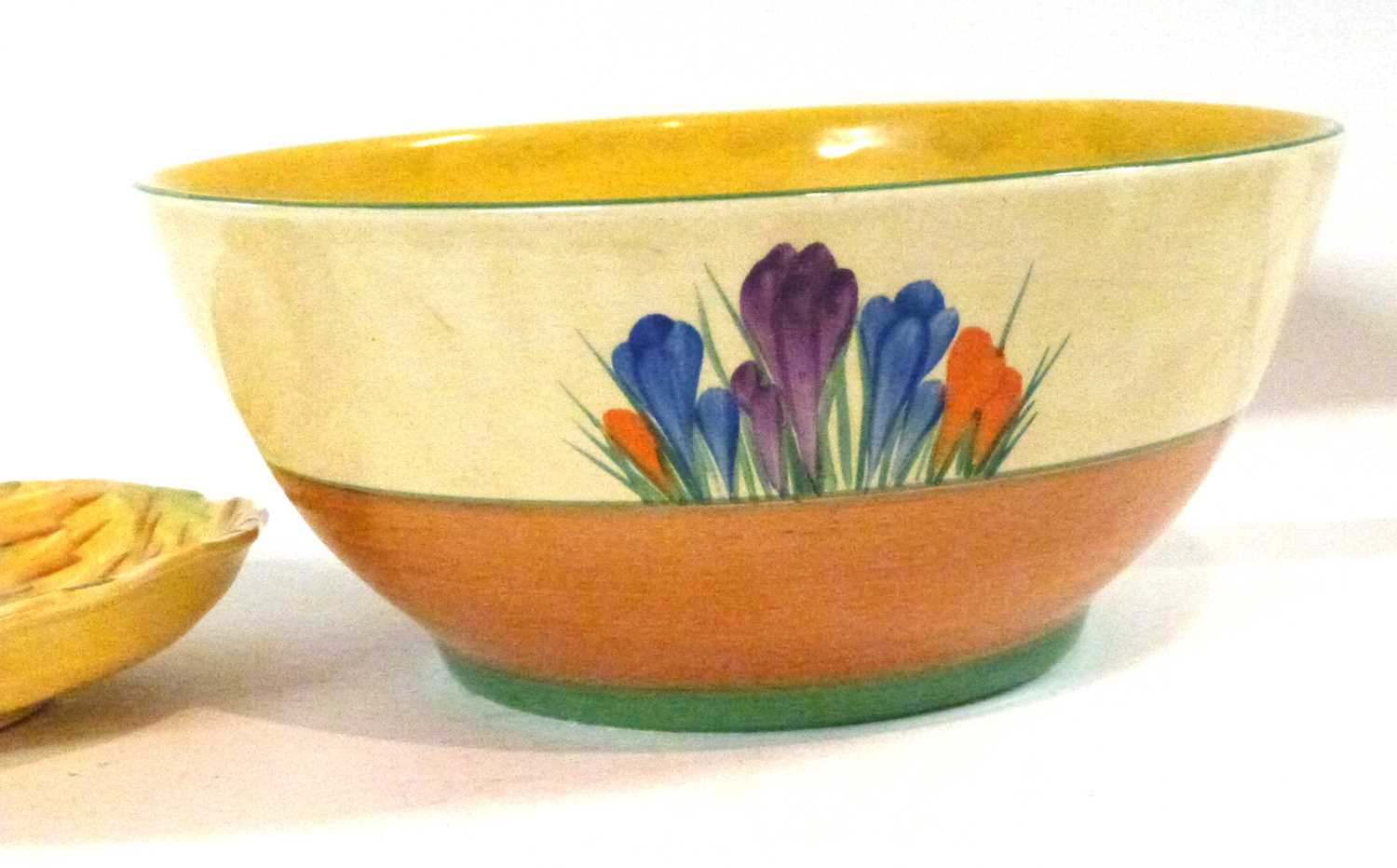A large Clarice Cliff crocus bowl together with a further Carlton ware bowl with floral decoration - Image 2 of 9