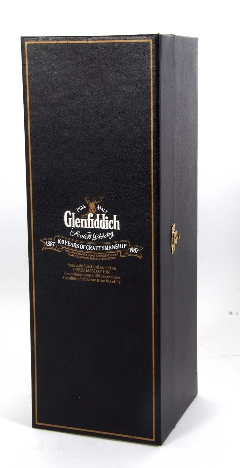 Cased bottle of Glenfiddich Malt Scotch Whisky produced on Christmas Day 1986 on the 100th - Image 2 of 5