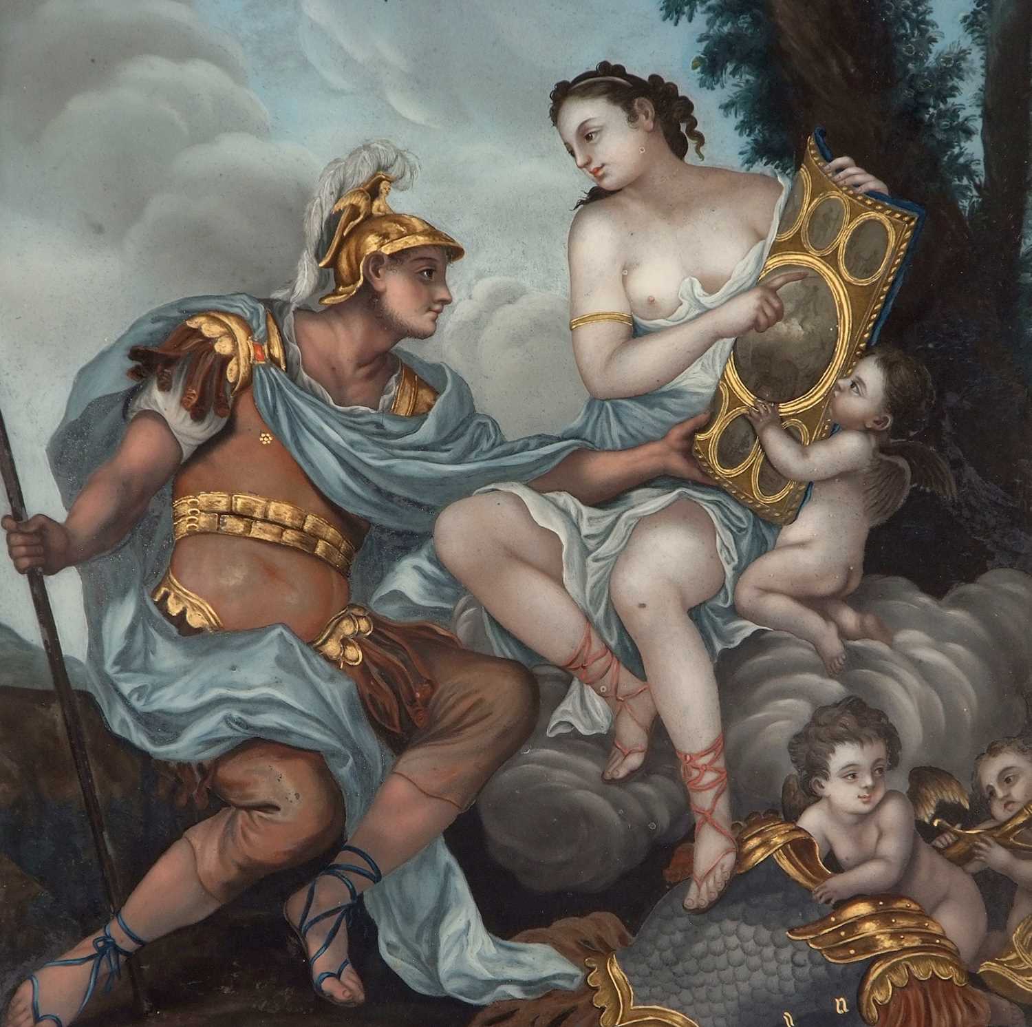 After Charles Joseph Natoire (French 1700-1777), French School, Venus and Aeneas pose with putti - Image 3 of 5