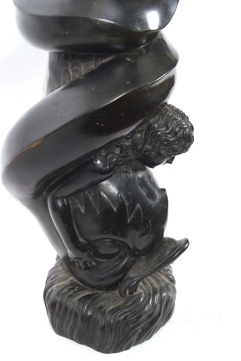 Italian hollow bronze model of a girl astride a dolphin in Art Nouveau style, signed Sab De - Image 8 of 9