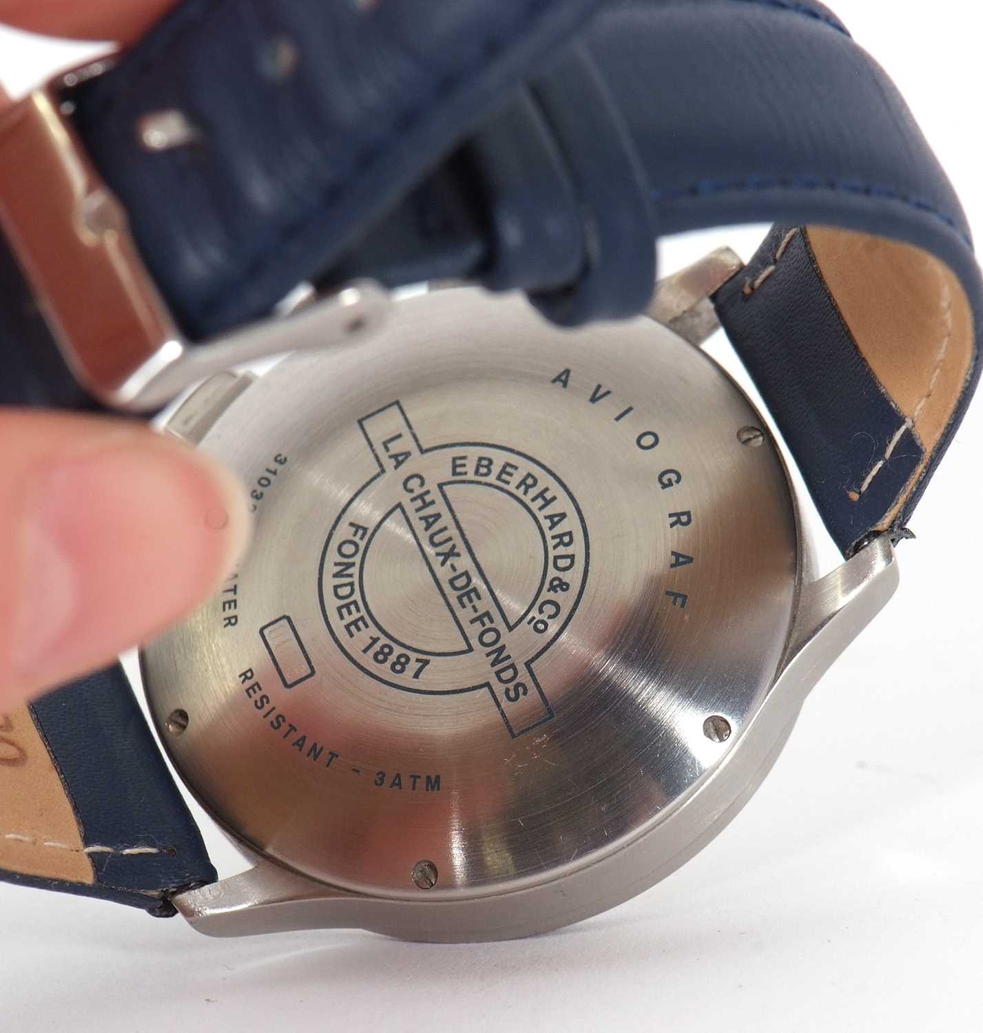 An Eberhard & Co Aviograf gents chronograph wristwatch, Ref No: 31032, stainless steel case and - Image 6 of 6