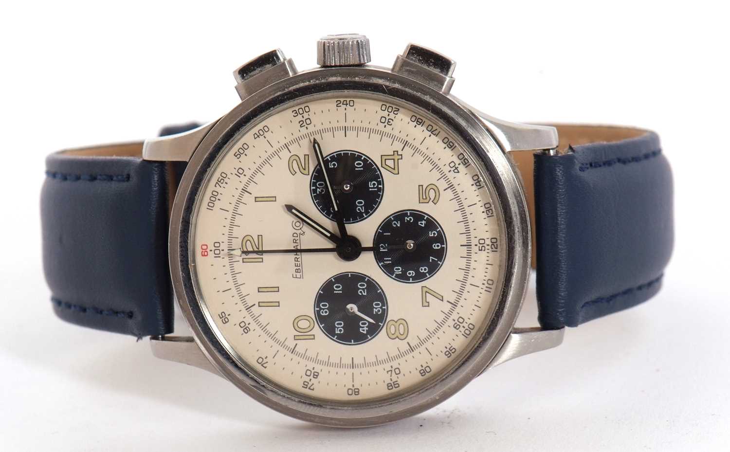 An Eberhard & Co Aviograf gents chronograph wristwatch, Ref No: 31032, stainless steel case and - Image 4 of 6