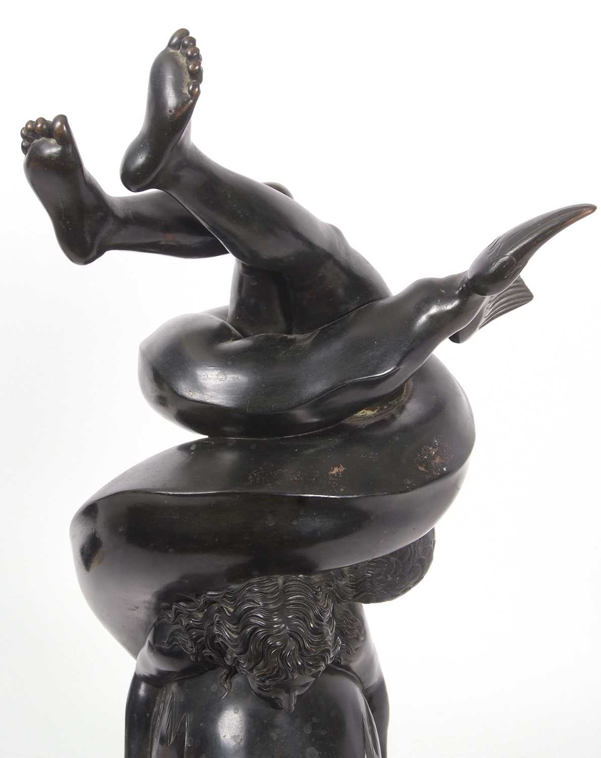 Italian hollow bronze model of a girl astride a dolphin in Art Nouveau style, signed Sab De - Image 6 of 9