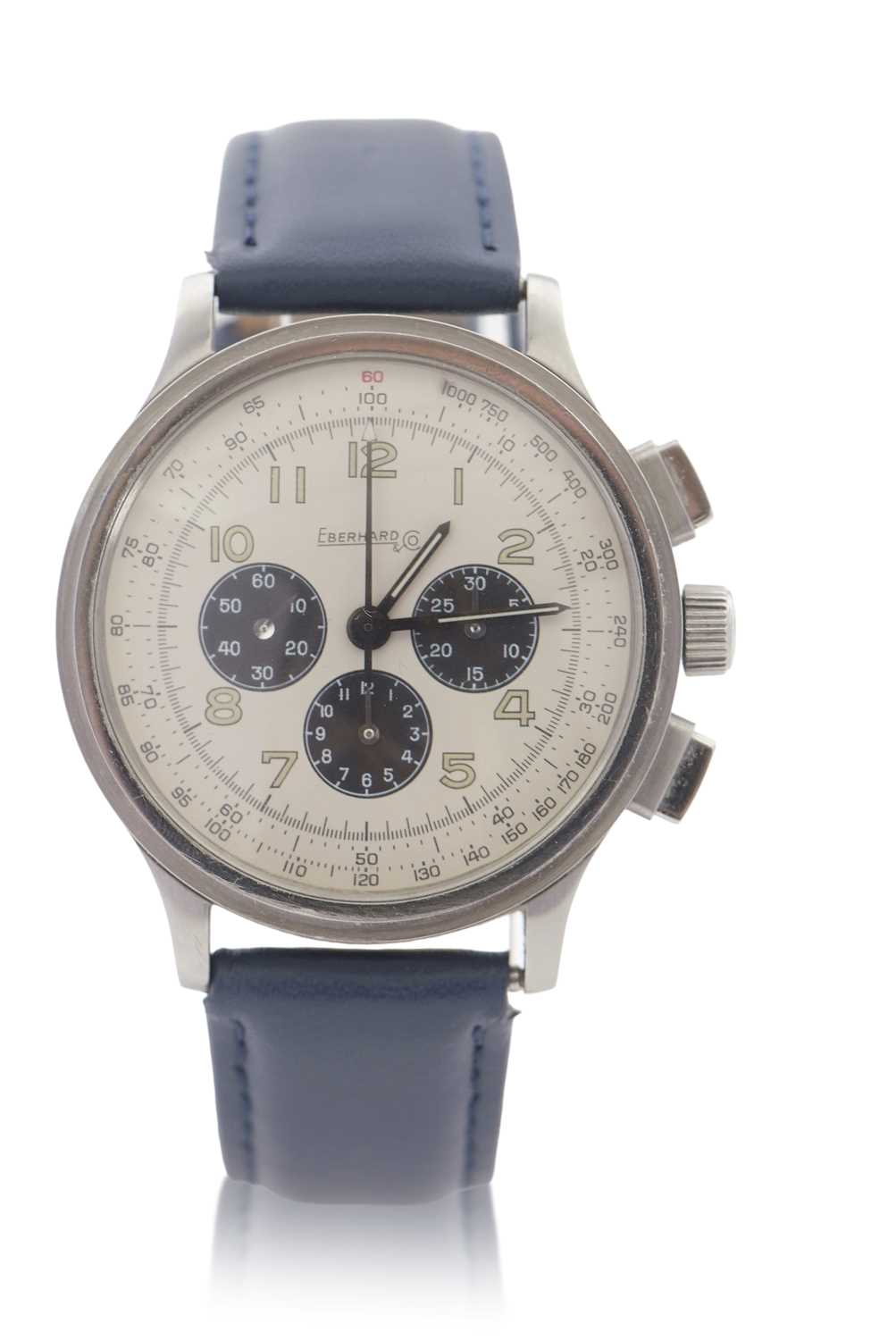An Eberhard & Co Aviograf gents chronograph wristwatch, Ref No: 31032, stainless steel case and