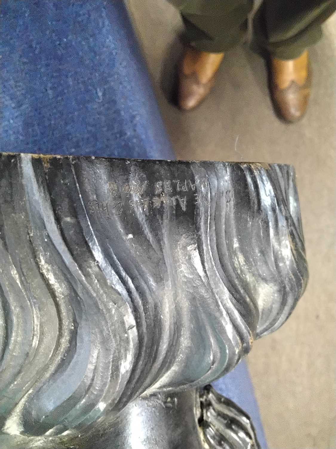 Italian hollow bronze model of a girl astride a dolphin in Art Nouveau style, signed Sab De - Image 9 of 9