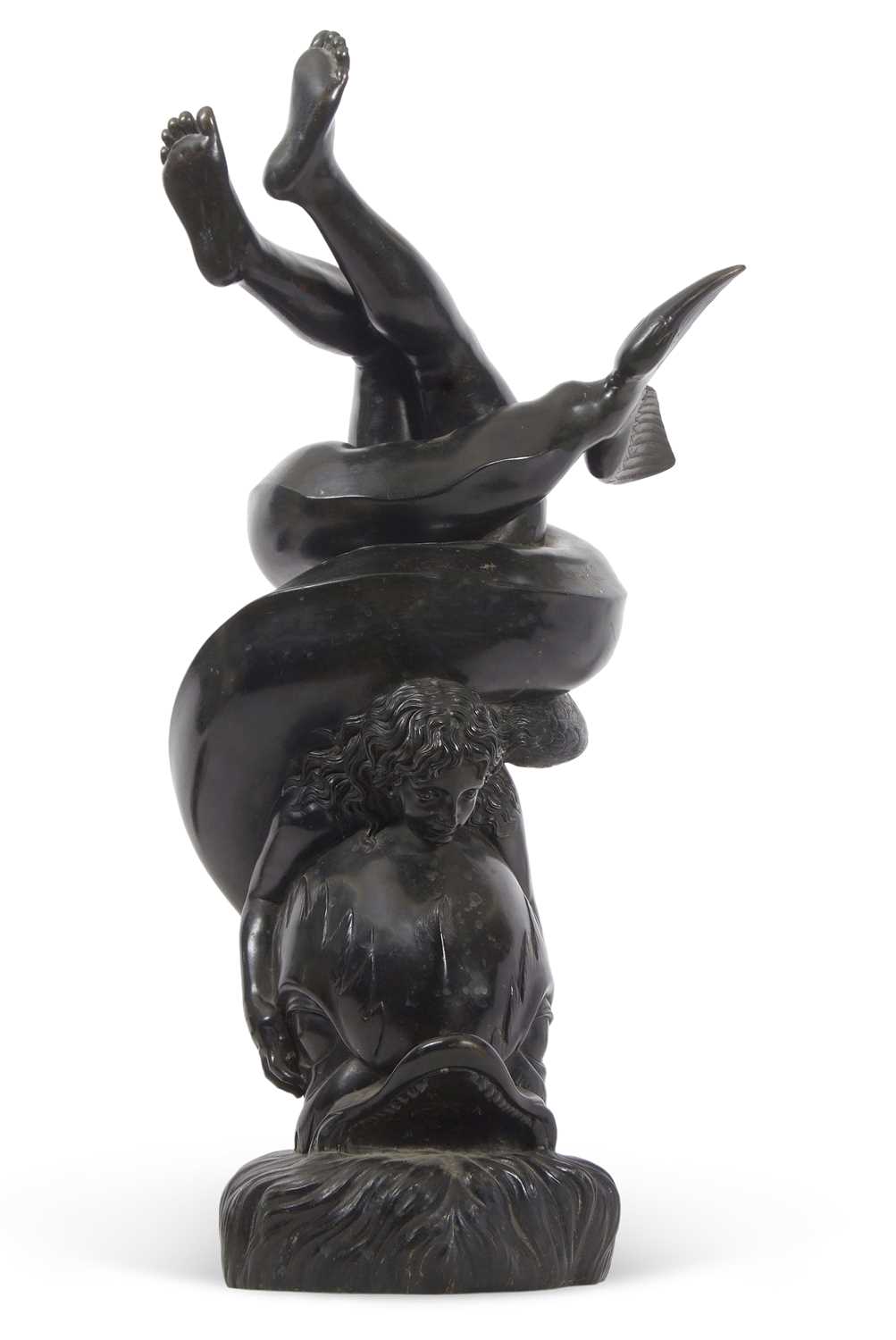 Italian hollow bronze model of a girl astride a dolphin in Art Nouveau style, signed Sab De