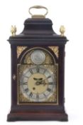 John Vise, Wisbech, a Regency bracket clock set with an arched silvered and brass dial with