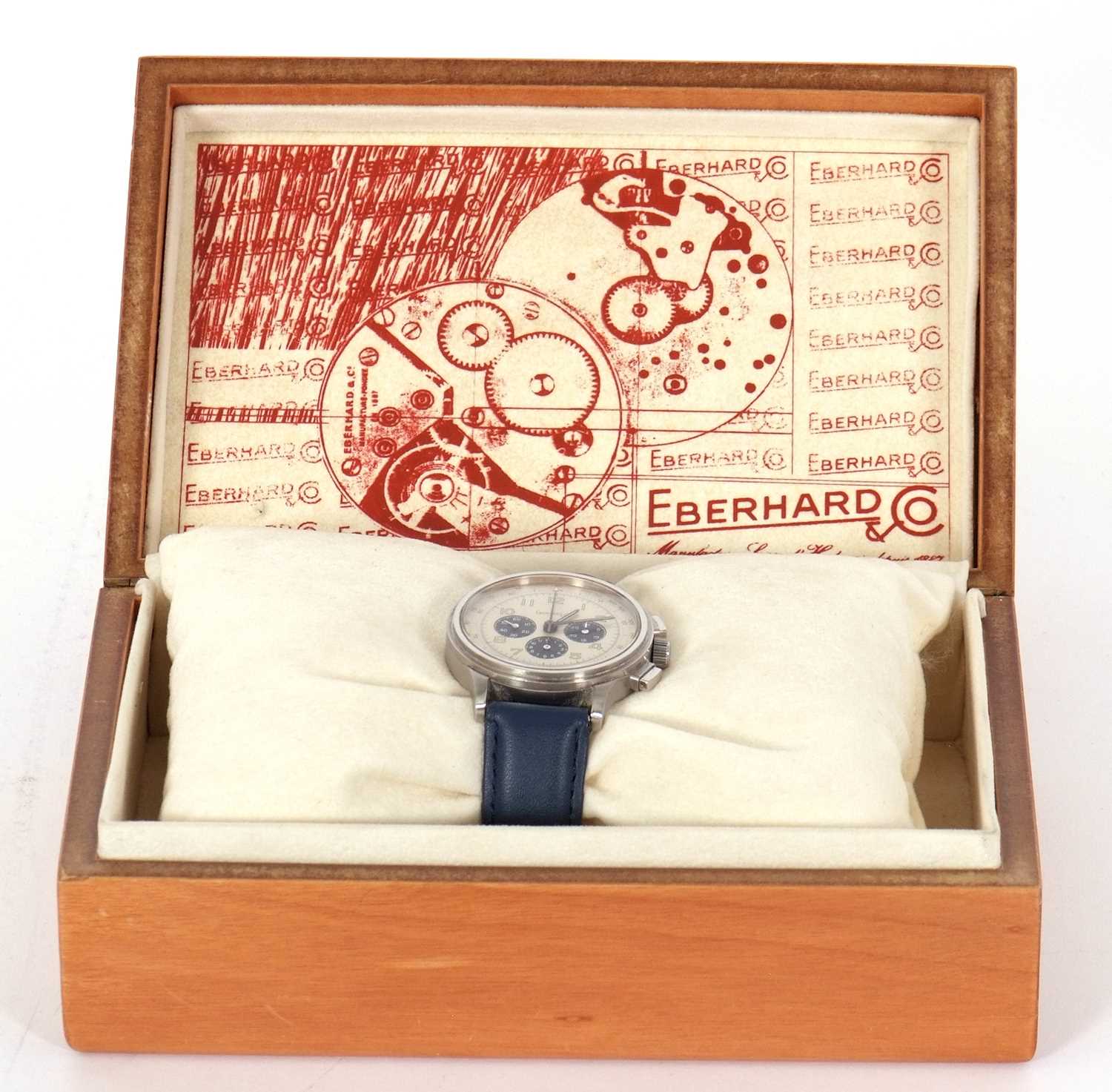 An Eberhard & Co Aviograf gents chronograph wristwatch, Ref No: 31032, stainless steel case and - Image 3 of 6