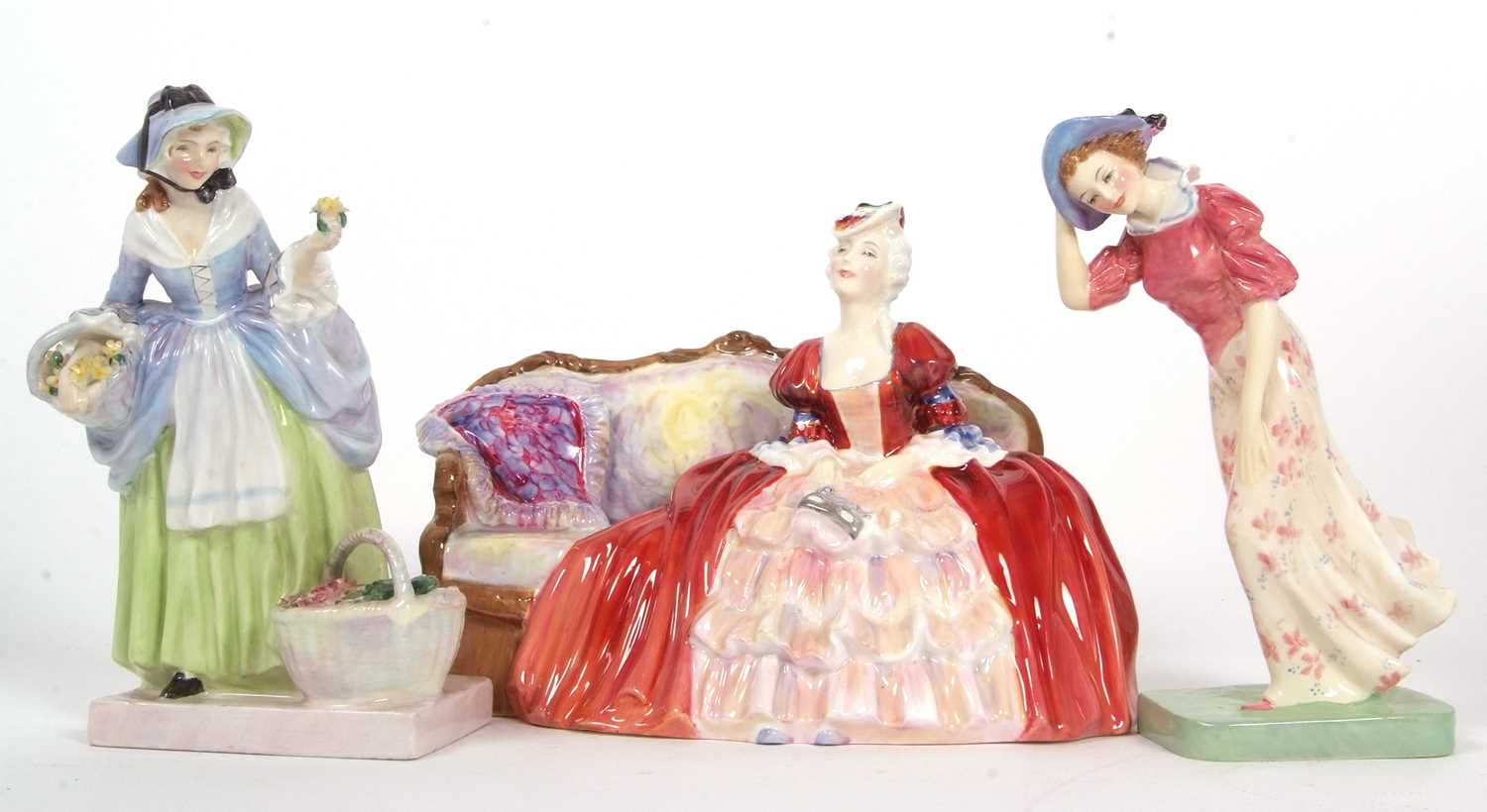 Group of 3 Mid-20th century Royal Doulton Figurines comprising; Windflower HN 1763, Spring Flowers - Image 7 of 11