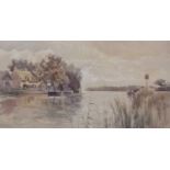 British School, 20th century, Horning Ferry, watercolour, 26x49cm, framed and glazed.