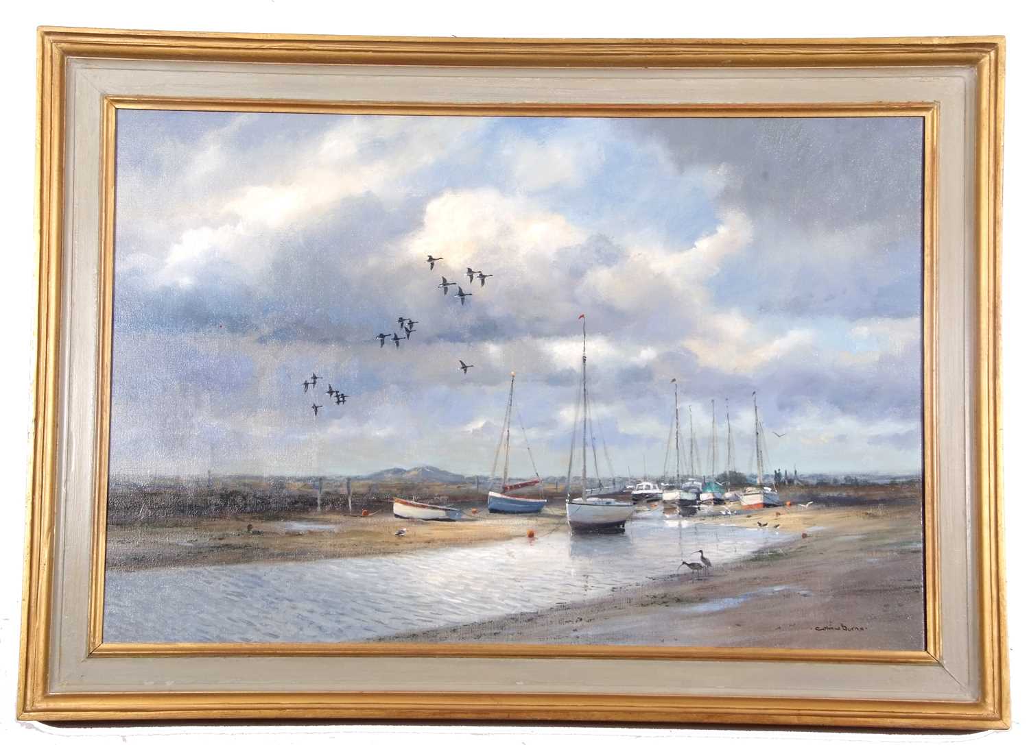 Colins W Burns (British b. 1944) "Burnham Overy", oil on canvas 20" x 30" signed Colin W Burns lower - Image 3 of 3