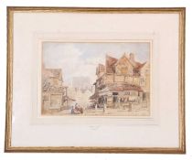 Thomas Lound (1802-1861), 'Norwich', watercolour, 24x35cm, framed and glazed.