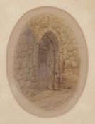 Charles Harmony Harrison (British,1842-1902), Greyfriars, Norwich, four watercolours in oval,11.