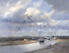 Colins W Burns (British b. 1944) "Burnham Overy", oil on canvas 20" x 30" signed Colin W Burns lower