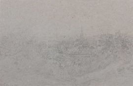 John Joseph Cotman (British, 1814-1878), 'View of Norwich from Mousehold Heath', pencil on paper,