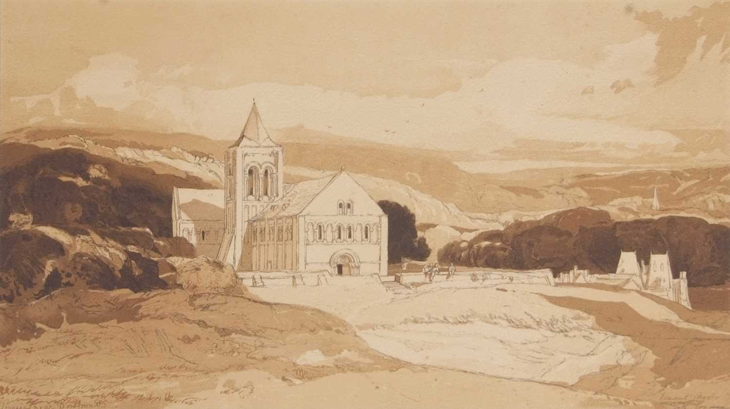 Vincent Brooks after John Sell Cotman, 'Ferriers, near Domfront', lithograph, after Cotman's etching - Image 2 of 2