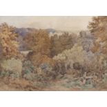 John Joseph Cotman (1814-1878), View over a wooded valley, watercolour, signed and dated 1870,