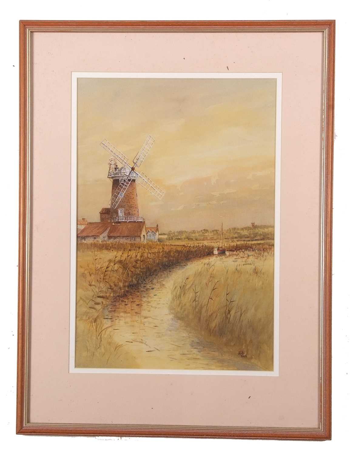 John Tuck (British, 20th century), Cley Mill, watercolour, signed, framed and glazed. - Image 2 of 2