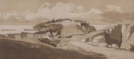 Attributed to John Sell Cotman (1814-1878), 'Granville', pencil sketch on paper, unsigned, 20x41.