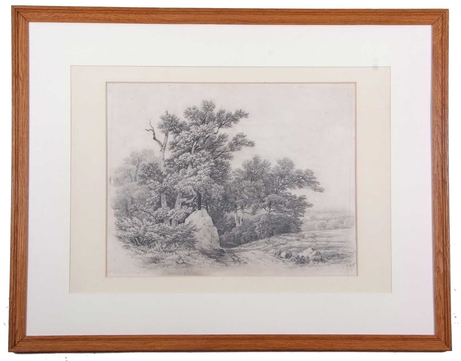 John Berney Ladbrooke (1803-1879), Wooded Landscape, pencil on paper, signed and dated 1855, - Image 2 of 3