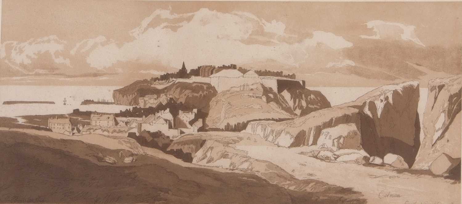 Attributed to John Sell Cotman (1814-1878), 'Granville', pencil sketch on paper, unsigned, 20x41. - Image 5 of 5